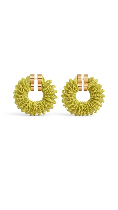 ALA&Iuml;A SPIRAL HOOPS EARRINGS LEMON YELLOW
