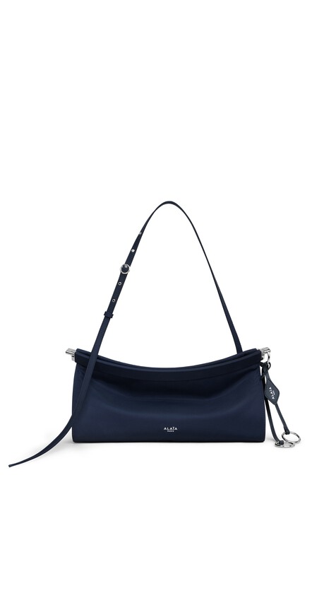 ALA&Iuml;A LE CLICK EAST WEST MEDIUM BAG IN NYLON MIDNIGHT