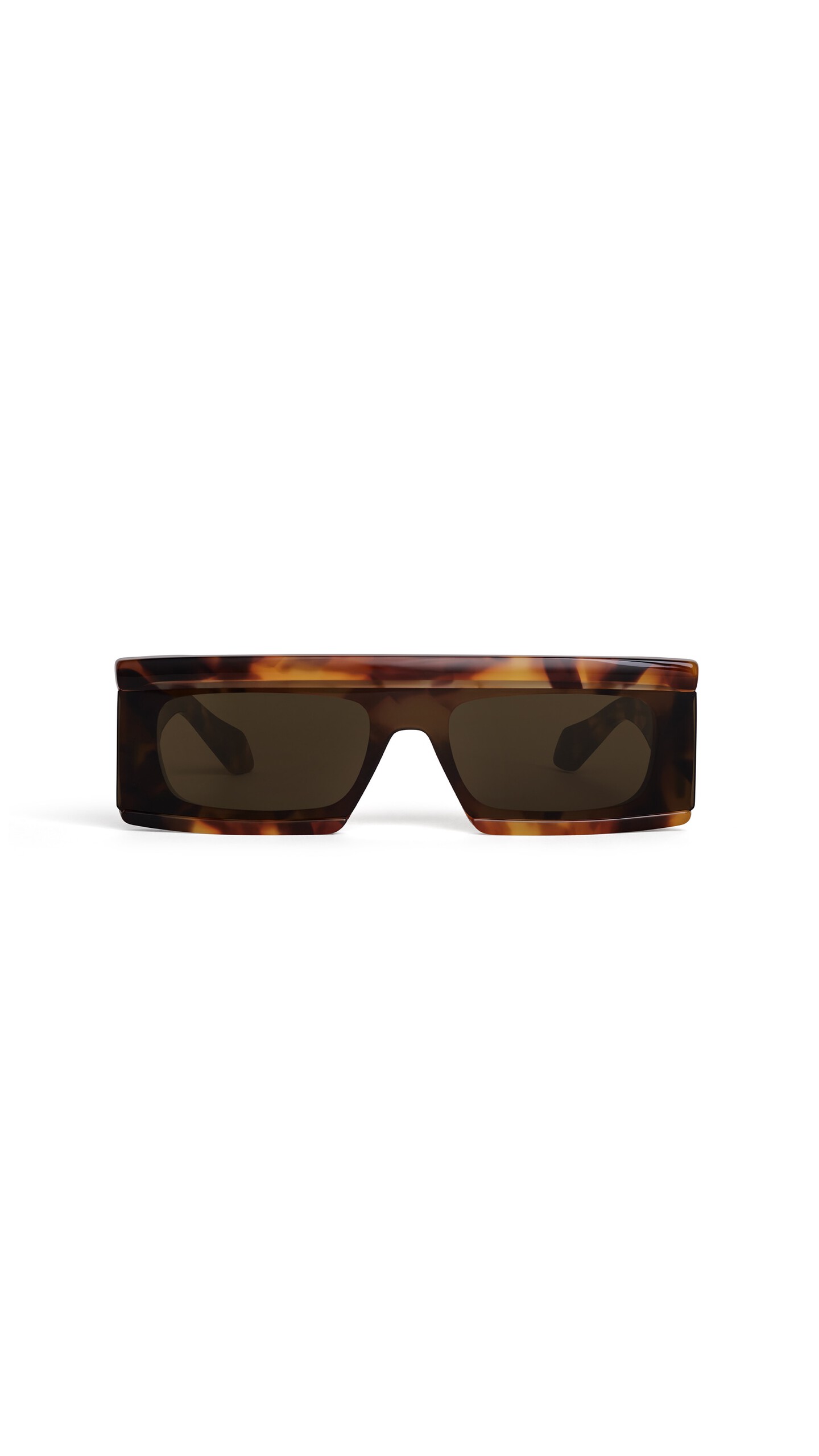 ALA&Iuml;A RECTANGULAR MASK SUNGLASSES HAVANA/BROWN