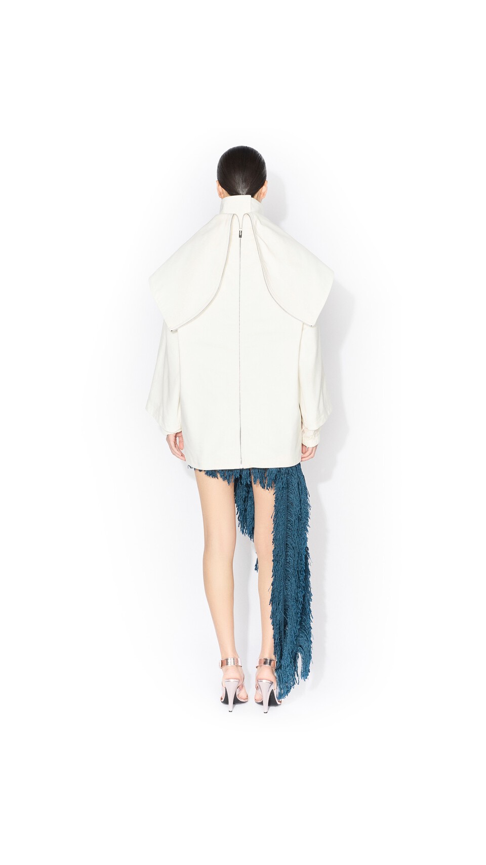 ALA&Iuml;A LAYERED COTTON PARKA WHITE - View 3