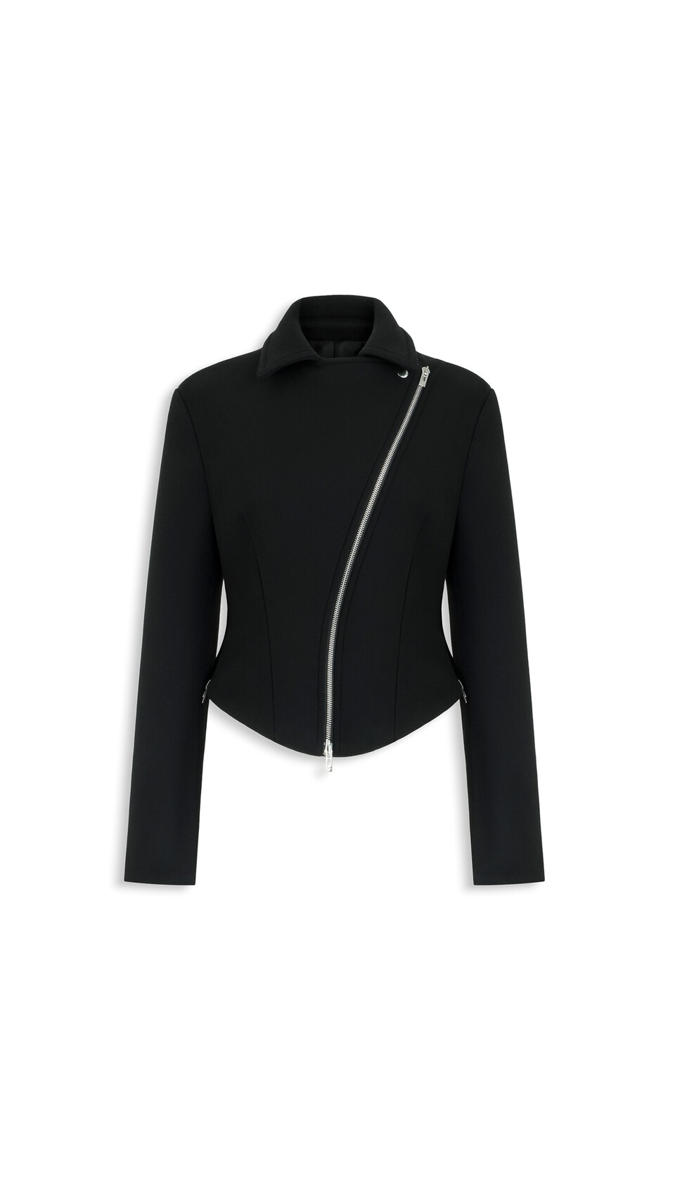ALA&Iuml;A DOUBLE FACE WOOL BIKER JACKET BLACK - View 5