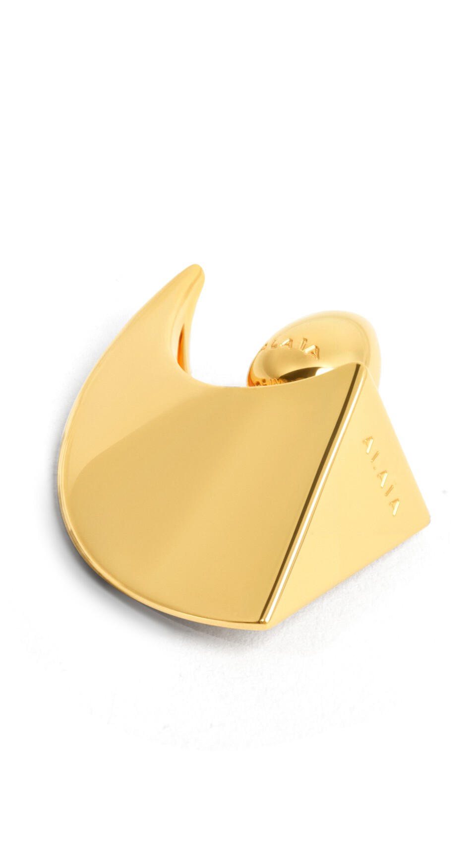 ALA&Iuml;A SMALL EDGE EARRINGS YELLOW GOLD METALS - View 2