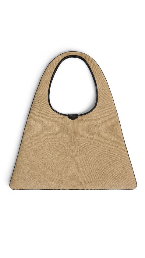 ALA&Iuml;A ONE PIECE HOBO BAG IN PAPER STRAW NATURAL