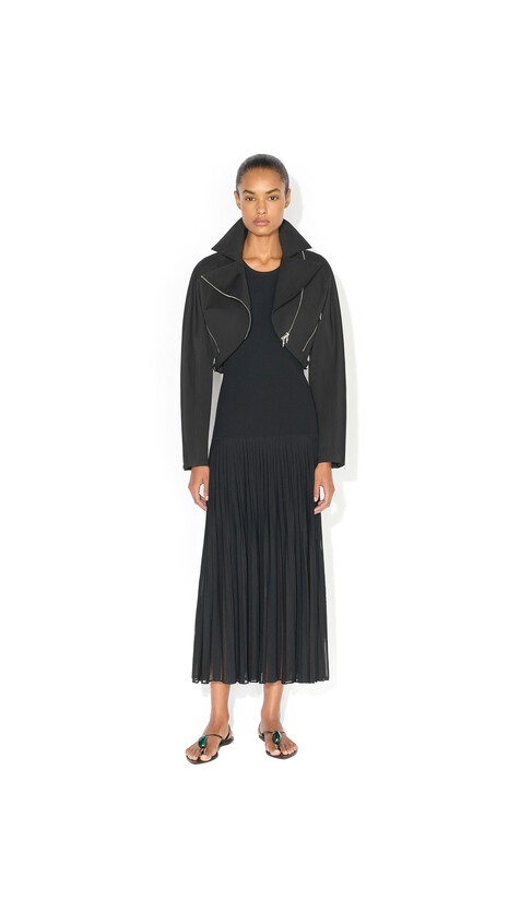 ALA&Iuml;A PLEATED SHEER DRESS BLACK - View 2