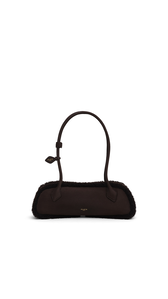CHESTNUT - ALA&Iuml;A LE TECKEL MEDIUM BAG IN MERINO SHEARLING