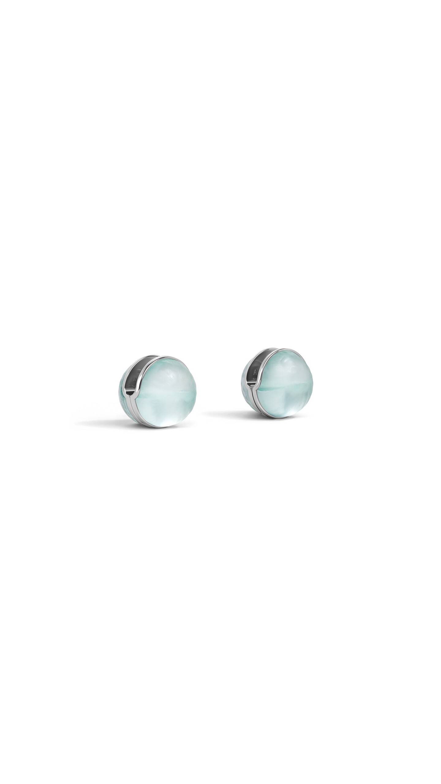 ALA&Iuml;A SPHERE EARRINGS PALE GREEN - View 3