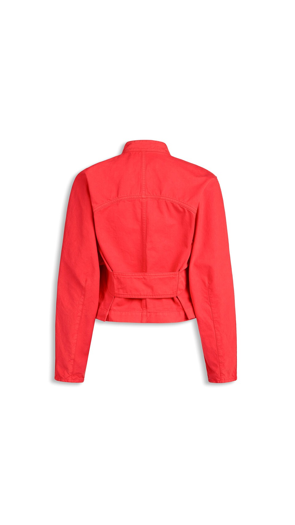 ALA&Iuml;A ROUND DENIM JACKET VERMILION RED - View 5
