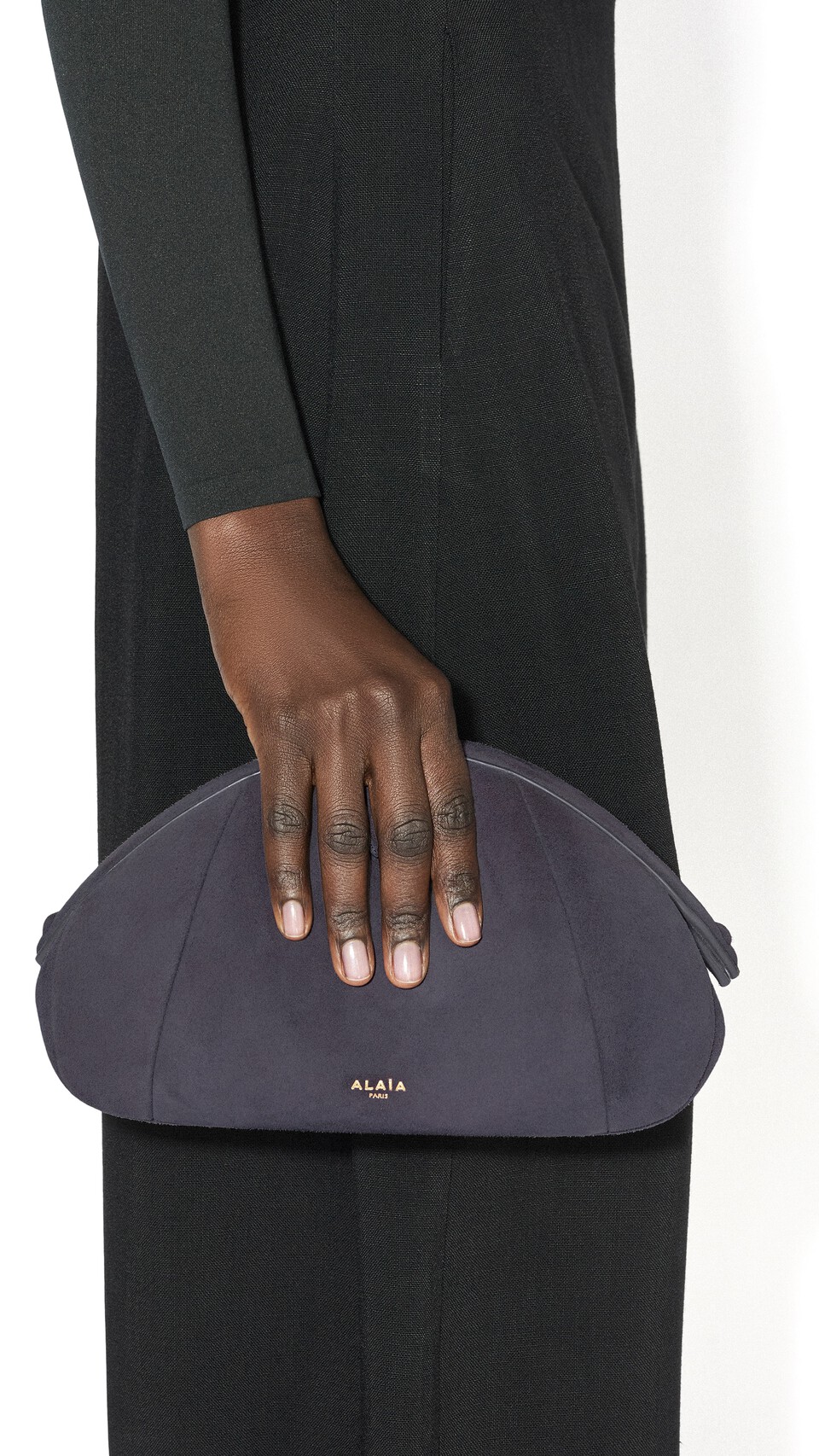 ALA&Iuml;A PURSE SMALL CLUTCH IN SUEDE GREY - View 4