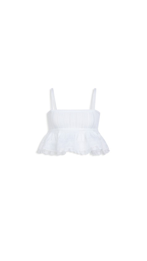 ALA&Iuml;A SHINY CRINOLINE TOP WHITE