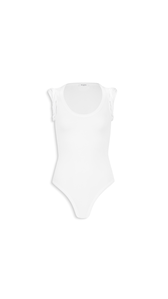 WHITE - ALA&Iuml;A CASHMERE-BLEND JERSEY BODYSUIT