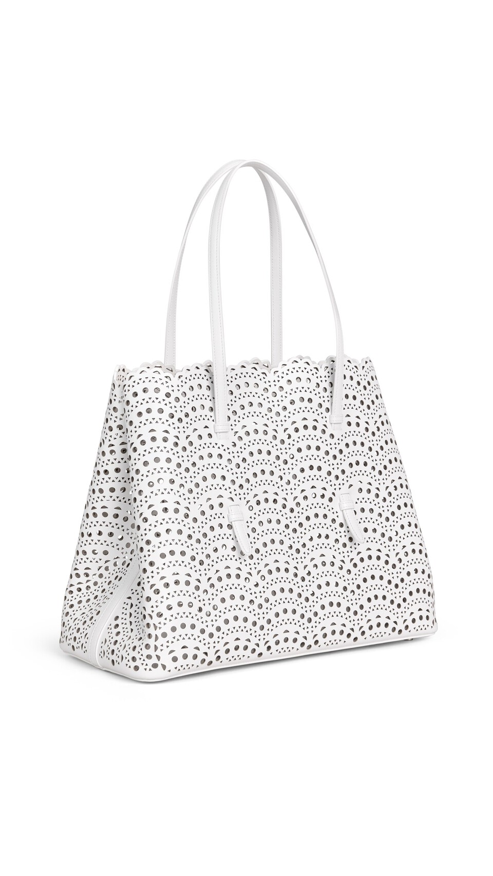 ALA&Iuml;A MINA 37 BAG IN VIENNE WAVE CALFSKIN OFF-WHITE - View 2