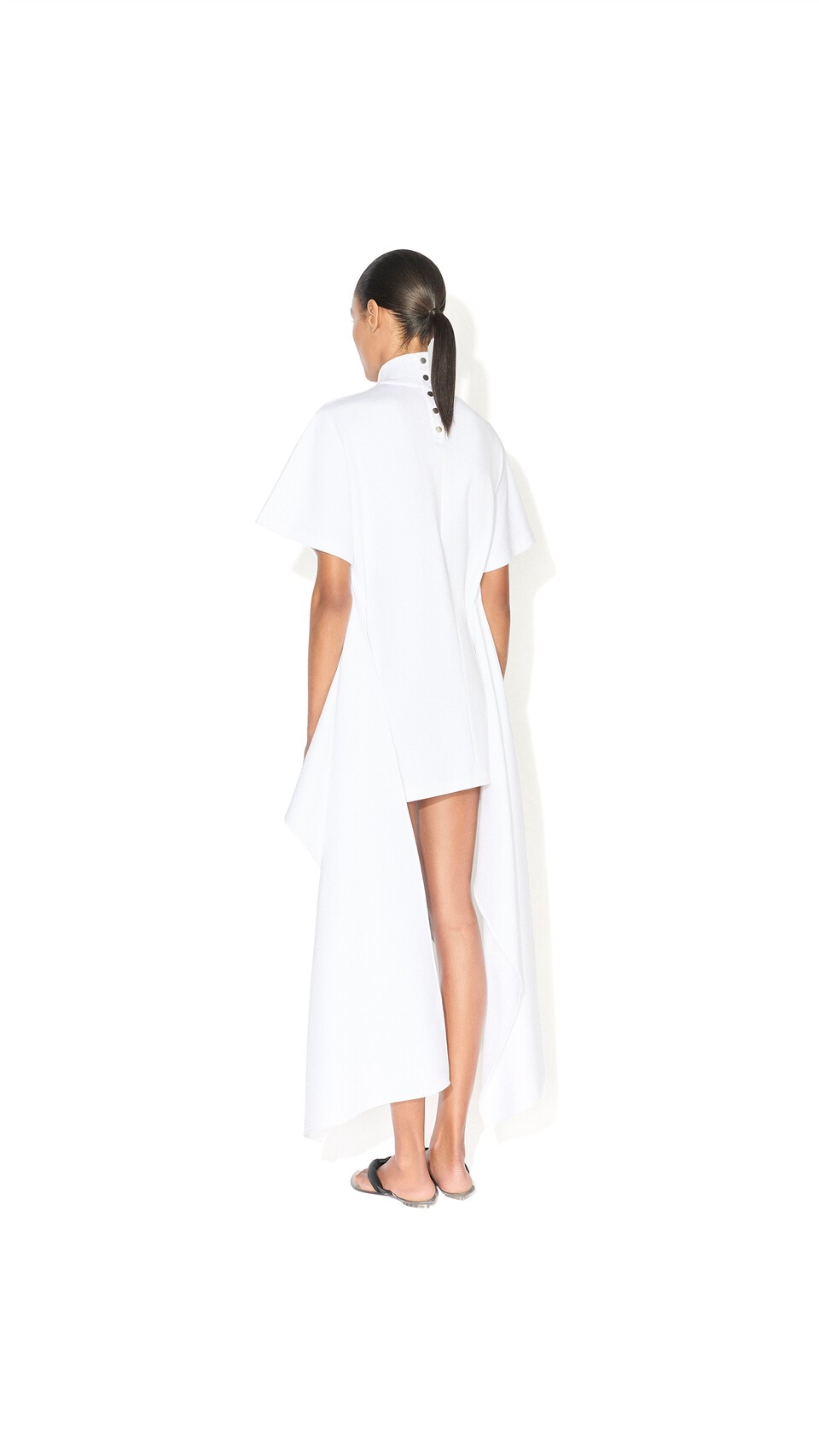 ALA&Iuml;A COTTON JERSEY T-SHIRT DRESS WHITE - View 3
