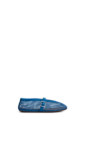 ELECTRIC BLUE - ALA&Iuml;A BALLET FLATS IN FISHNET