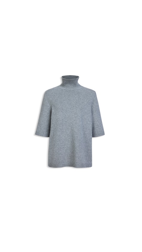 ALA&Iuml;A HIGHNECK CASHMERE JUMPER CHINA GREY