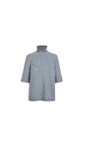 CHINA GREY - ALA&Iuml;A HIGHNECK CASHMERE JUMPER