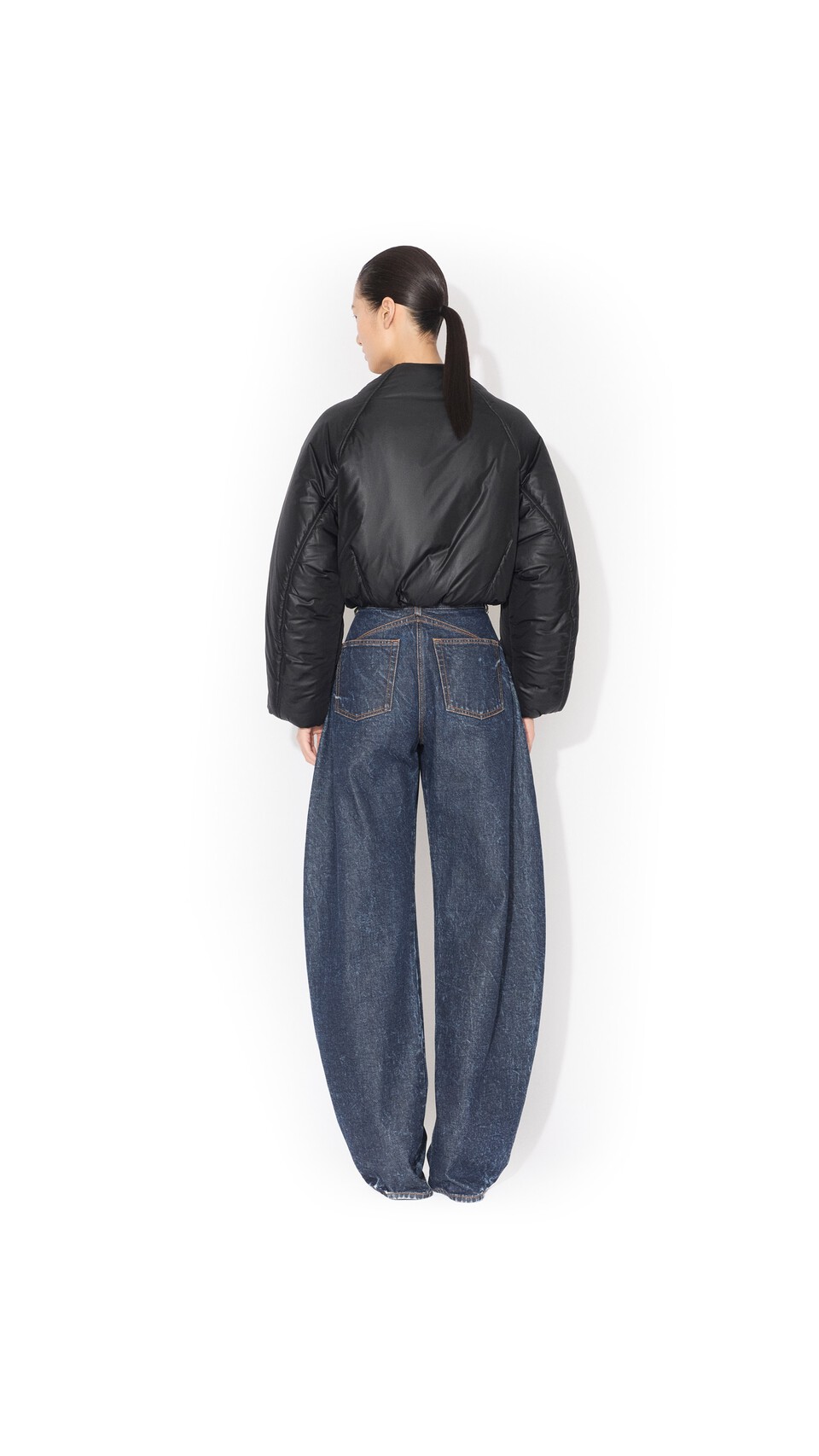 ALA&Iuml;A NYLON PLEATED BOMBER BLACK - View 3