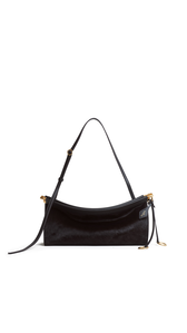 CHOCOLATE - ALA&Iuml;A LE CLICK EAST WEST MEDIUM BAG IN HAIRCALF