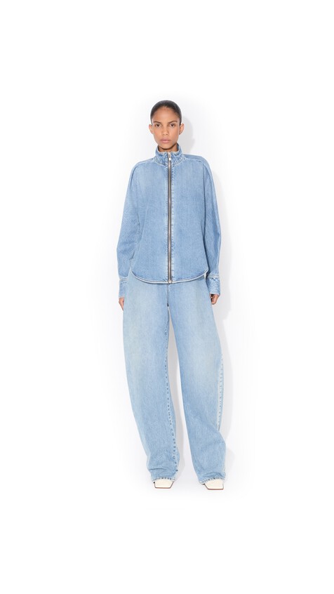 ALA&Iuml;A ZIP DENIM SHIRT CLOUDY BLUE - View 2