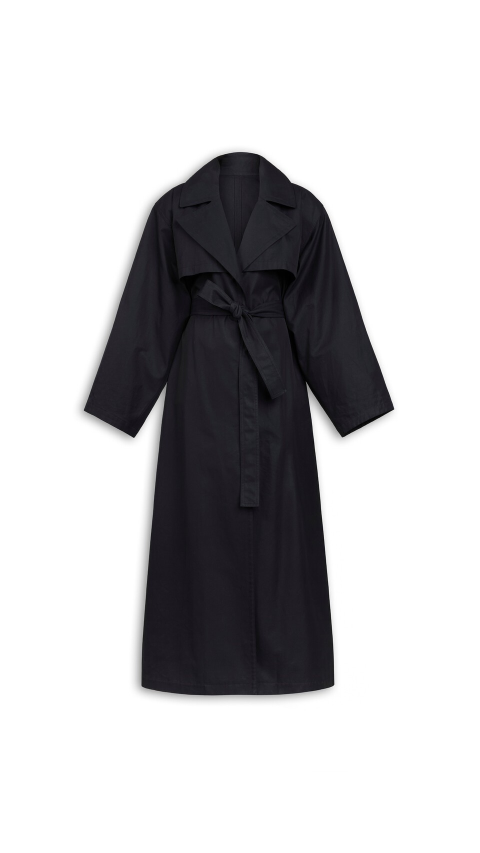 ALA&Iuml;A SOLARO COTTON TRENCH COAT MIDNIGHT
