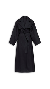 MIDNIGHT - ALA&Iuml;A SOLARO COTTON TRENCH COAT