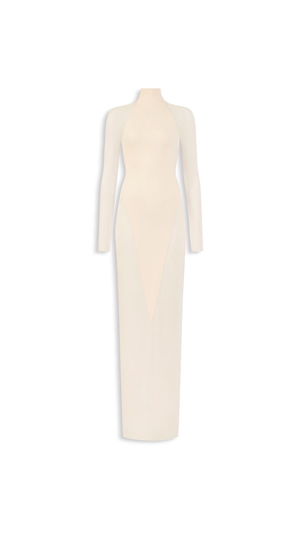 ALA&Iuml;A JERSEY BODYCON DRESS PEARL WHITE