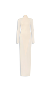 PEARL WHITE - ALA&Iuml;A JERSEY BODYCON DRESS