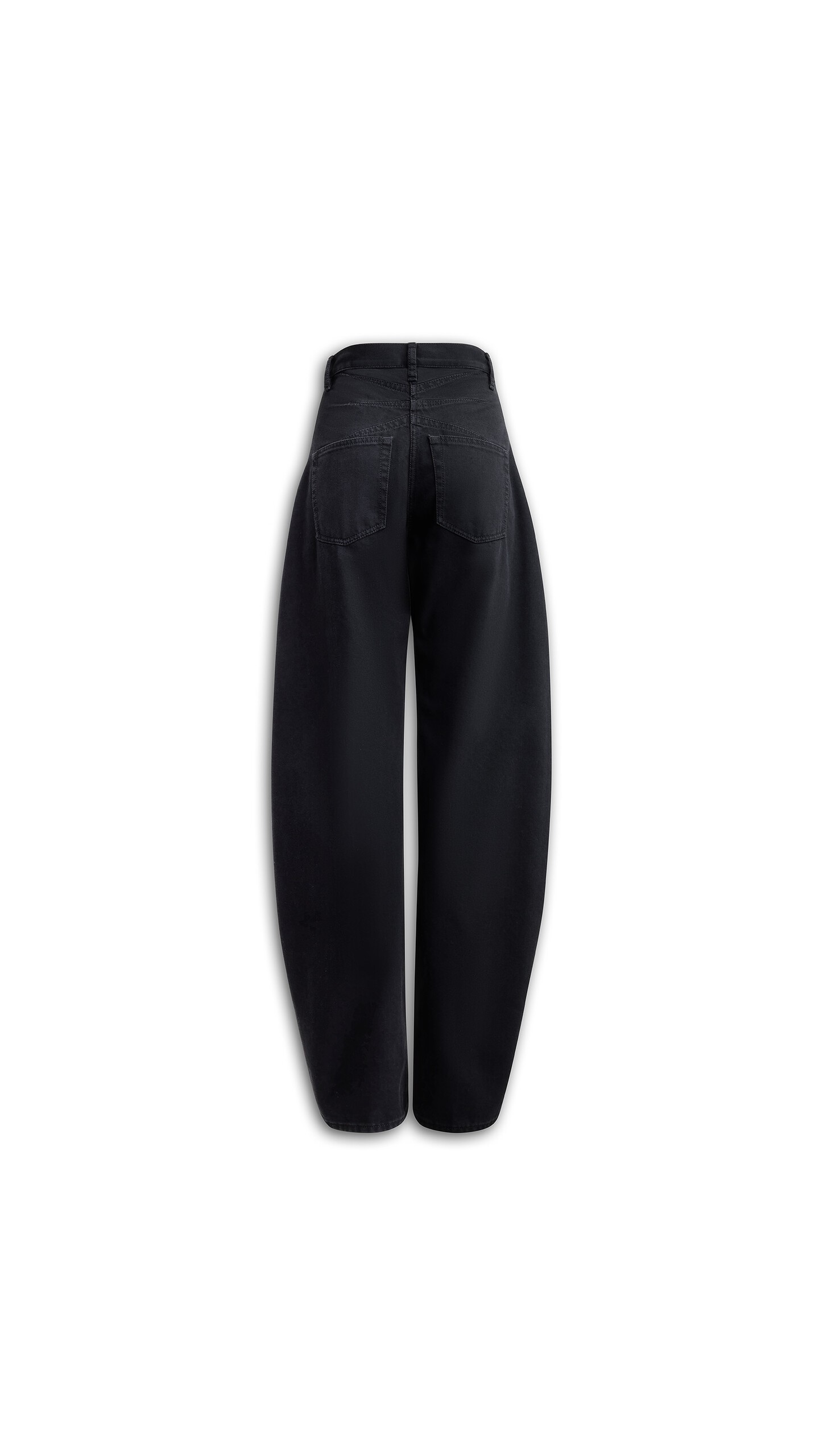 ALA&Iuml;A ROUND DENIM PANTS BLACK - View 5