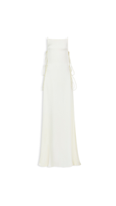 CREAMY WHITE - ALA&Iuml;A CADY TIED DRESS
