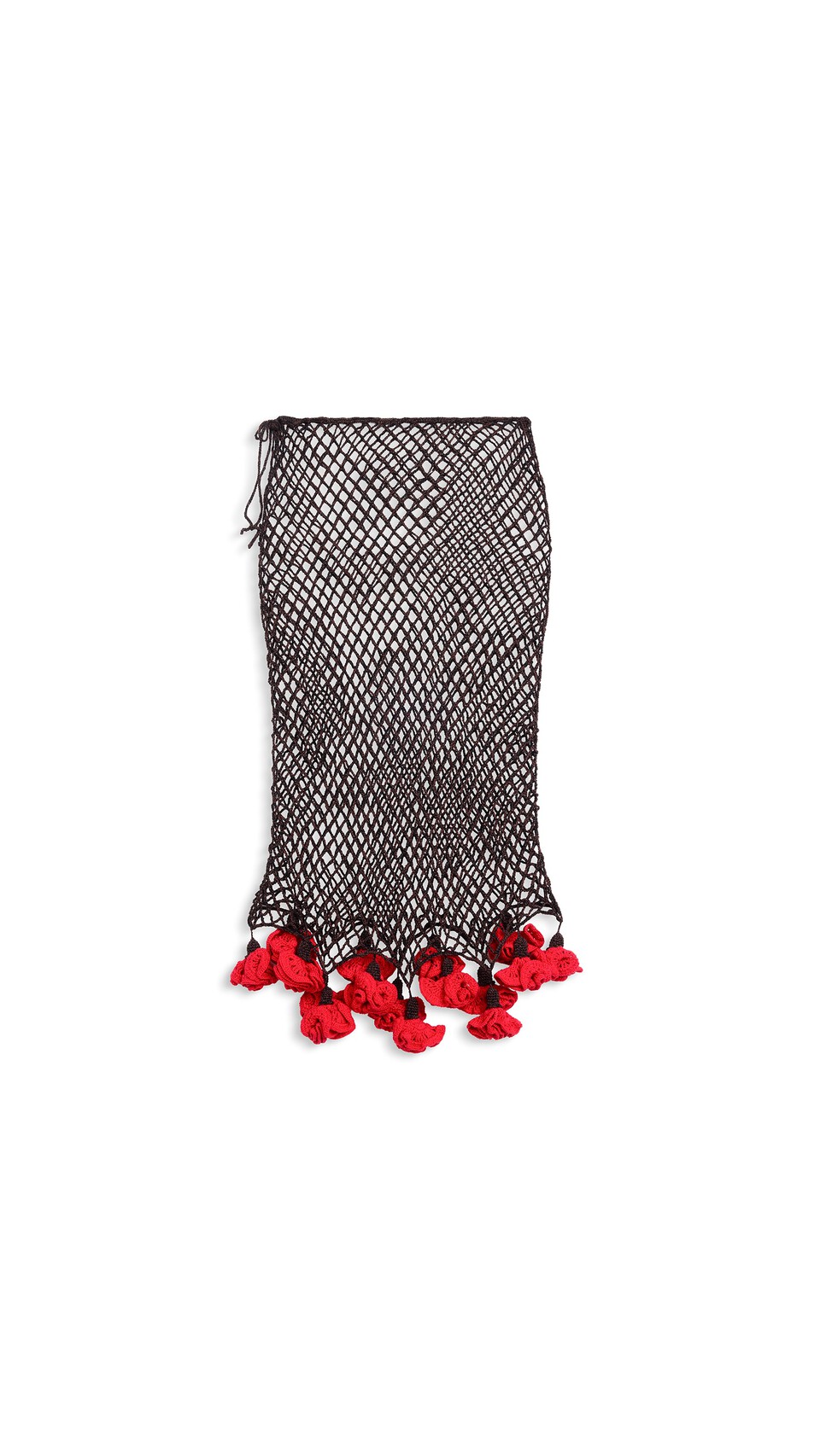 ALA&Iuml;A FLORAL CROCHET SKIRT BROWN/RED - View 5