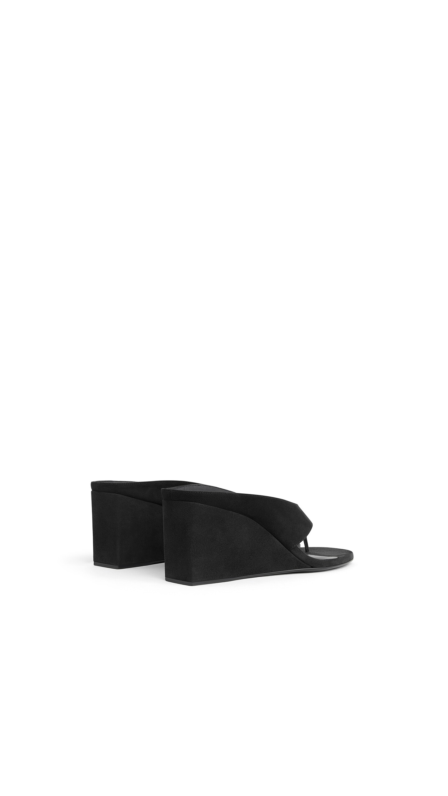 ALA&Iuml;A CUBE THONG MULES IN SUEDE BLACK - View 3