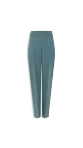 GRIS BLEU - ALA&Iuml;A PANTALON FUSEL&Eacute; EN MAILLE DE LAINE