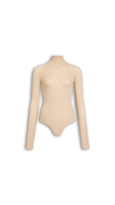 BEIGE - ALA&Iuml;A HIGH NECK SECOND-SKIN KNIT BODYSUIT
