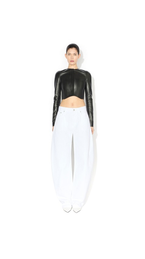 ALA&Iuml;A SOFT LAMBSKIN TAILORED JACKET BLACK - View 2