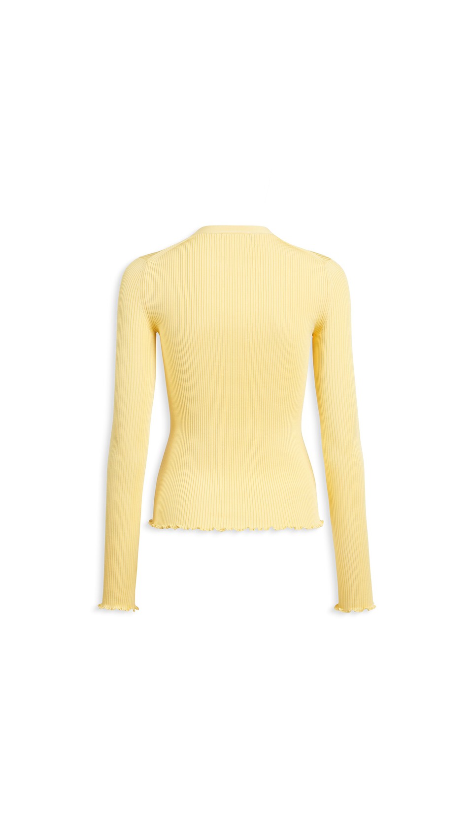 ALA&Iuml;A SILK RIBBED KNIT TOP PALE YELLOW - View 5