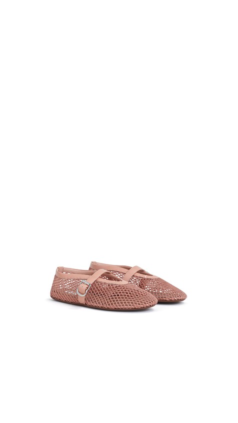 ALA&Iuml;A BALLET FLATS IN FISHNET NUDE - View 2