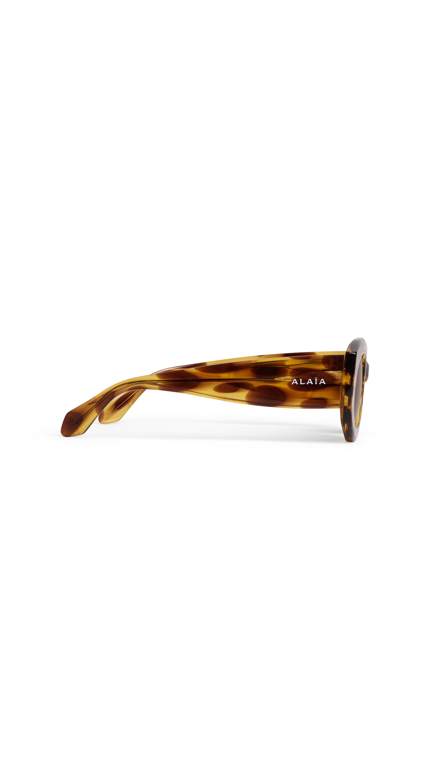 ALA&Iuml;A OVAL SUNGLASSES YELLOW/BROWN - View 2