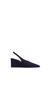 EGGPLANT - ALA&Iuml;A CUBE SLINGBACKS IN SUEDE