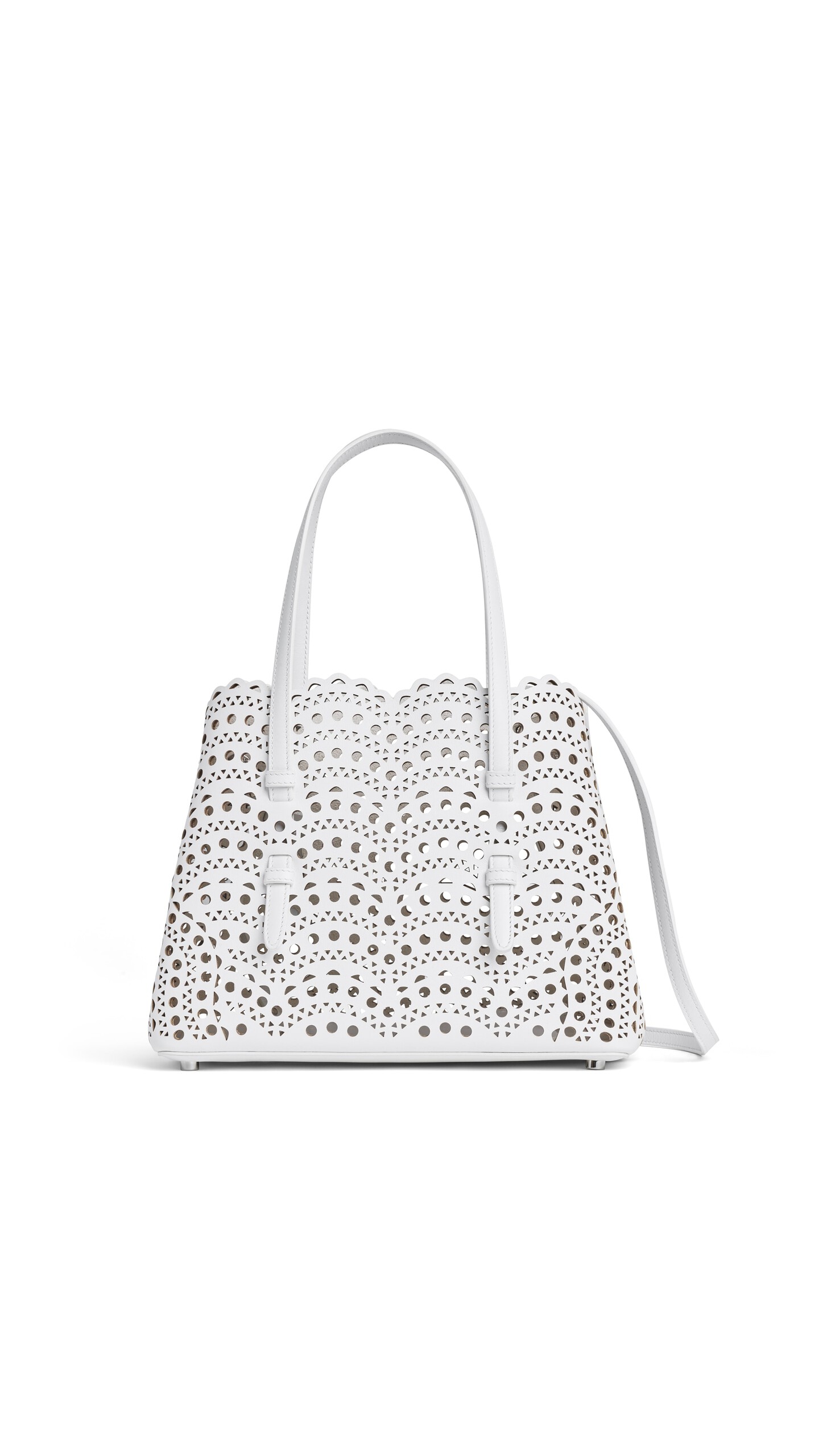 ALA&Iuml;A MINA 25 BAG IN VIENNE WAVE CALFSKIN OFF-WHITE