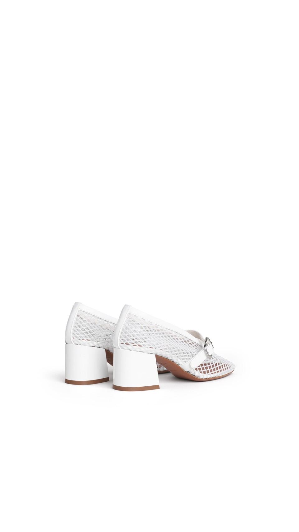 ALA&Iuml;A MARY JANES 55 IN FISHNET  OPTICAL WHITE - View 3