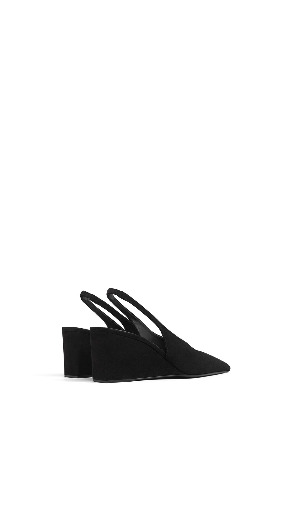 ALA&Iuml;A CUBE WEDGE SLINGBACKS IN SUEDE BLACK - View 3