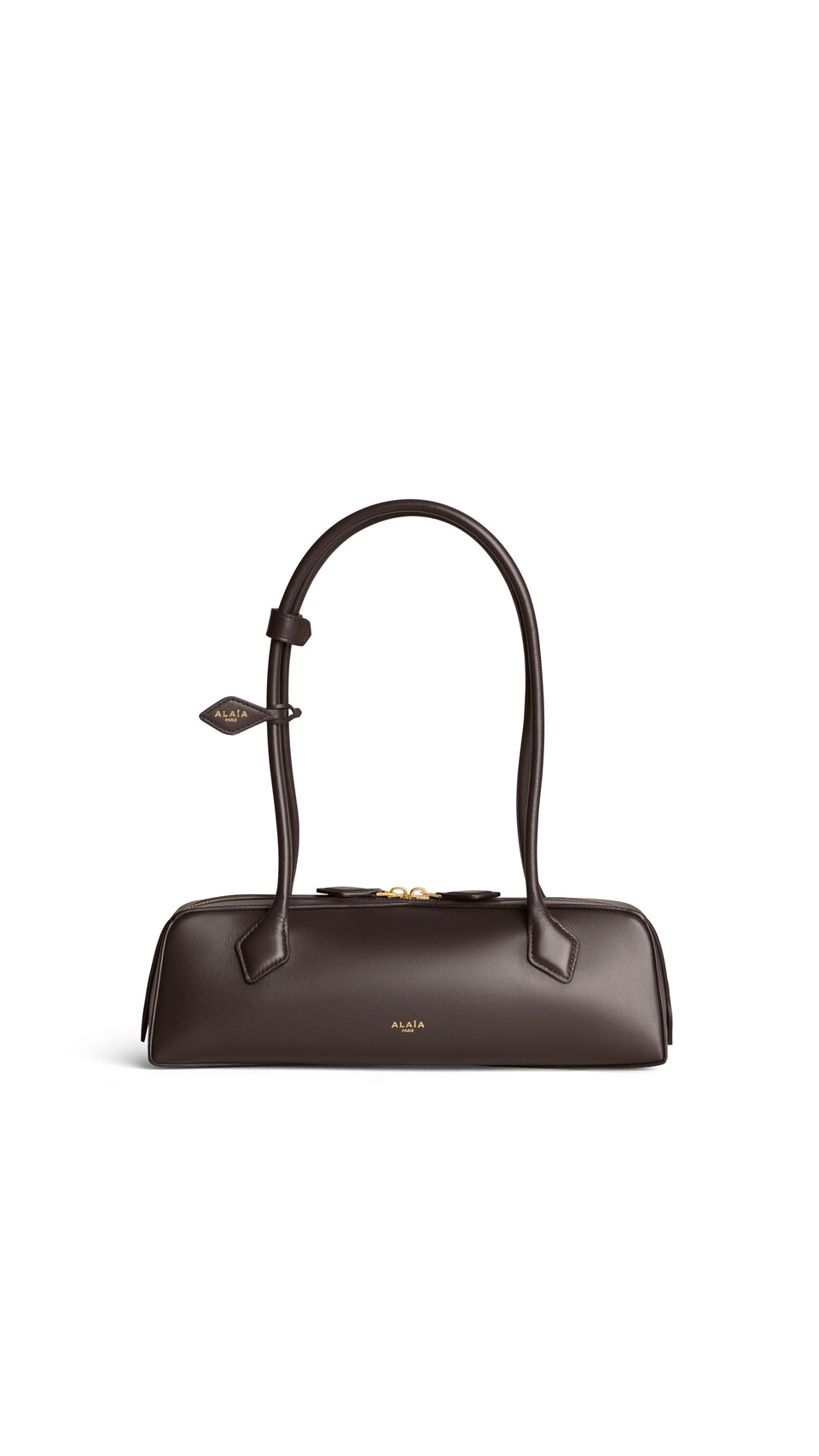 ALA&Iuml;A LE TECKEL MEDIUM BAG IN CALFSKIN DARK BROWN