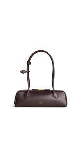 DARK BROWN - ALA&Iuml;A LE TECKEL MEDIUM BAG IN CALFSKIN