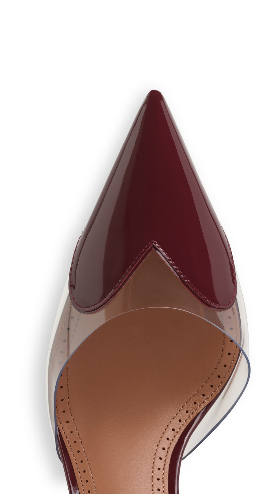 ALA&Iuml;A LE C&OElig;UR WEDGE MULES IN PATENT LEATHER GARNET RED - View 4
