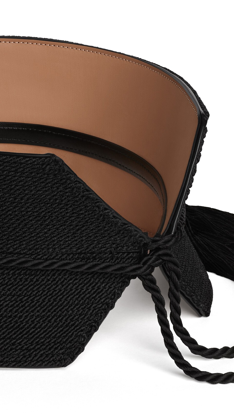 ALA&Iuml;A TASSEL BUSTIER BELT IN CALFSKIN BLACK - View 4