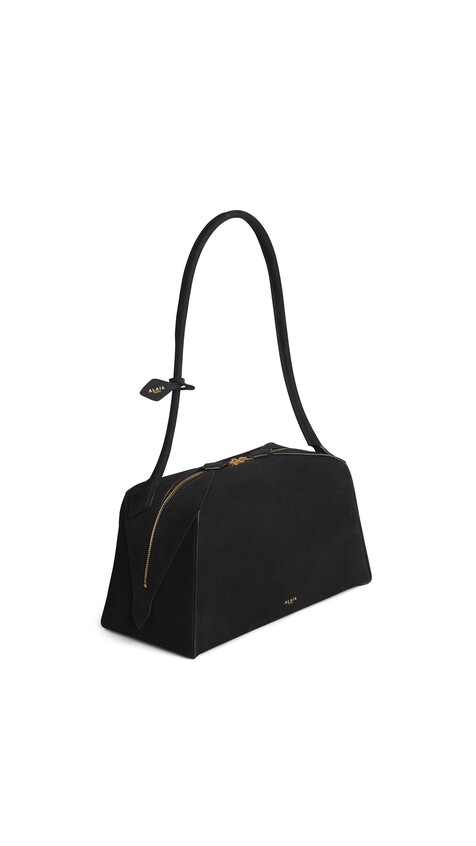 ALA&Iuml;A LE BOULEDOGUE BAG IN NUBUCK BLACK - View 2