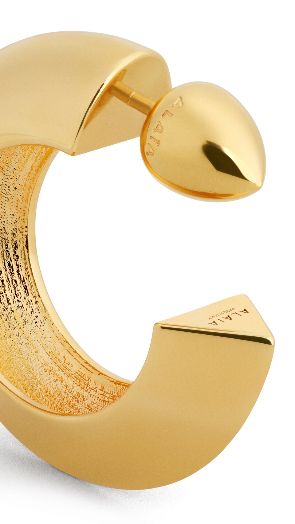 ALA&Iuml;A EDGE HOOPS EARRINGS YELLOW GOLD METALS - View 2