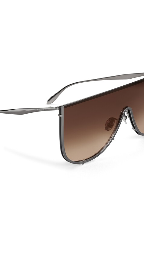 ALA&Iuml;A MASK SUNGLASSES IN METAL BROWN/BLACK - View 2