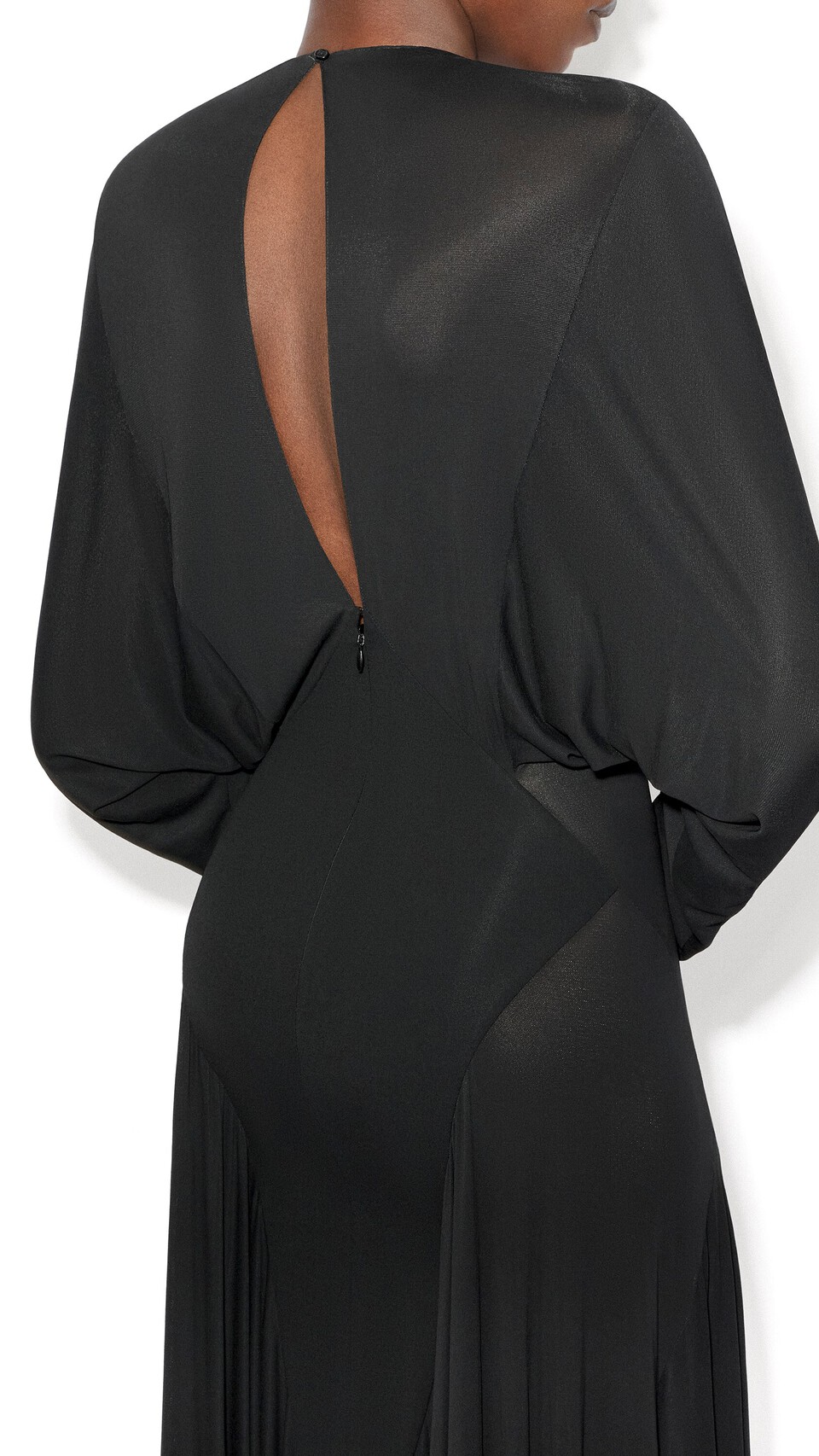 ALA&Iuml;A FLUID JERSEY DRESS BLACK - View 4