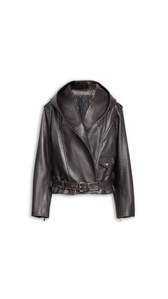 EBENE - ALA&Iuml;A LEATHER HOODED BIKER JACKET