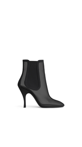 NOIR - ALA&Iuml;A BOTTINES CHELSEA &Agrave; TALON EN TULLE